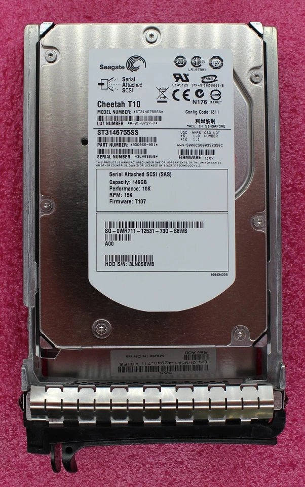 WR711 - Dell 146Gb 10K U320 3.5 inch SAS Hard Disk Drive - Image 1 of 1