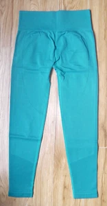 NUEVO SIN ETIQUETAS LEGGINGS AJUSTADOS SIN COSTURAS PARA MUJER MEDIANOS 10/12 VERDE AZULADO GIMNASIO YOGA CORRER TOP - Imagen 1 de 12