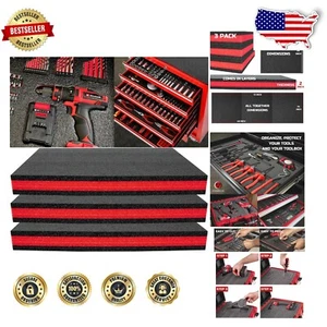 Protective Tool Box Foam Inserts 24x24x2in - 3 Pack for Custom Tool Organization - Picture 1 of 11