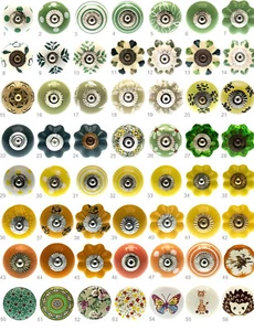 Perillas de puerta de cerámica verde, amarillo y naranja armario manijas de cajón tirones - Imagen 1 de 57
