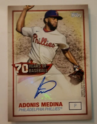 ADONIS MEDINA 2021 TOPPS BASEBALL 70 YRS OF BASEBALL AUTO CARD" - Image 1 of 4