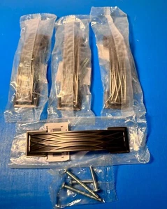 Set 4 Tiranti per Armadio Risorse Ferramenta Decorativa 5" Geometrico Peltro Spazzolato - Foto 1 di 7