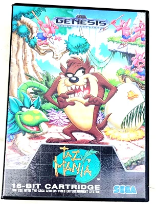 Taz-Mania (Sega Genesis, 1992) Game Manual & Case. - Image 1 of 4