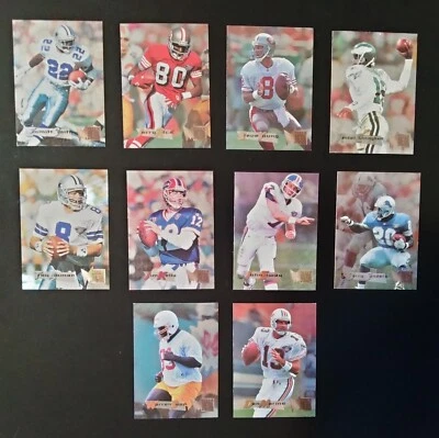 Lote de 10 cartões de futebol americano Fleer Metal NFL "Hall of Fame" - 1995 jogadores - Imagem 1 de 2