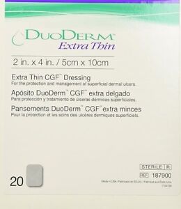 DuoDERM Extra Thin Hydrocolloid Dressing 2" x 4" inch 20 per Box ConvaTec