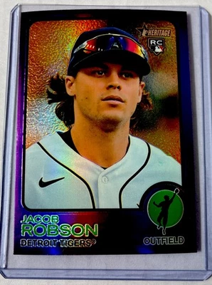 2022 Topps Heritage High Number - Jacob Robson #588 Chrome Purple Refractor (RC) - Image 1 of 2