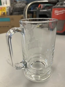 Vintage MICKEY MOUSE WALT DISNEY WORLD Clear Glass Mug / Etched " with Doug - Picture 1 of 5