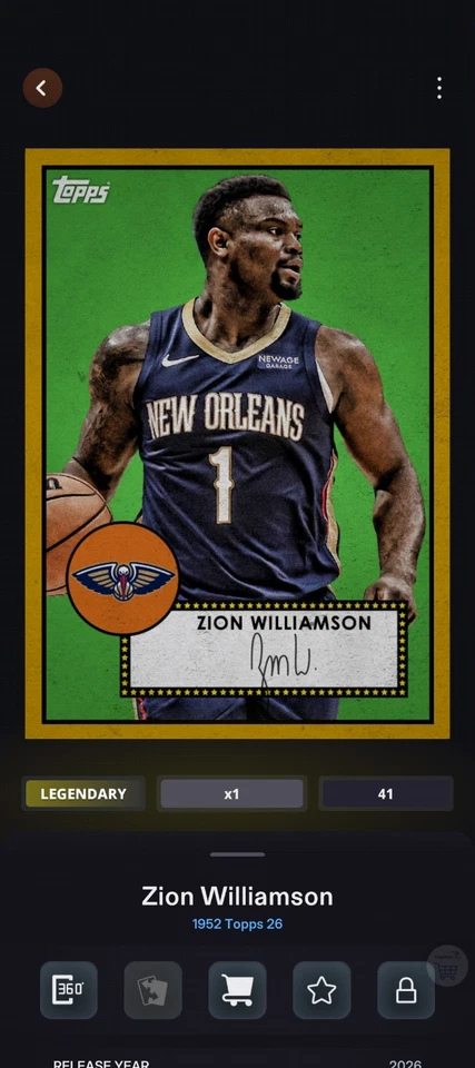 NBA Collect 1952 年 Topps 26 金锡安独家赠品 — 第 1/2 张图片