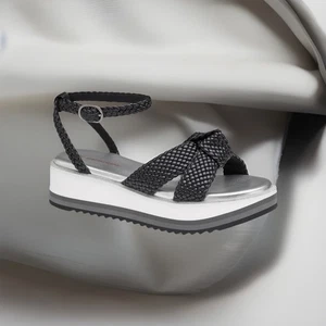 7842551 Grace Damen SHOE 10M BLACK Woven Sandale Sparkle Silver JOHNSTON&MURPHY - Bild 1 von 17
