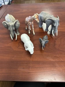 Vintage SCHLEICH WILDE ZOOTIERE 5er Set Elefant Giraffe Eisbär - Bild 1 von 13