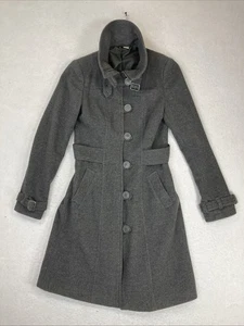 Divided by H&M Wool Trench Coat Gray Women's Size 6 - Picture 1 of 18