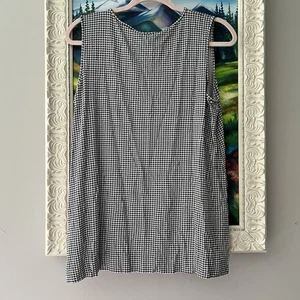 Camisa sin mangas J. Jill Wearever negra blanca pata de gallo talla mediana pequeña - Imagen 1 de 8