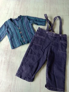 Salopette ragazzo vintage fatta a mano con camicia vedi misure - Foto 1 di 12