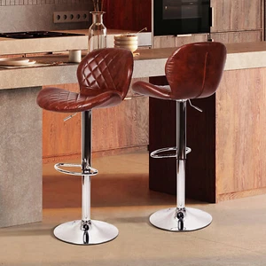 Luxus Barhocker 2er Set Barstühle Kunstleder Barstuhl mit Lehne Tresenhocker DE - Bild 1 von 20