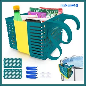 Poolside Storage Basket, Foldable Above Ground Pool Accessories Pool Storage Bas - Picture 1 of 5