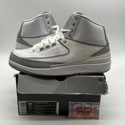 Talla 10.5 - Air Jordan 2 Retro 25 Aniversario Cuero Blanco (385475-101) Foto 1 de 4