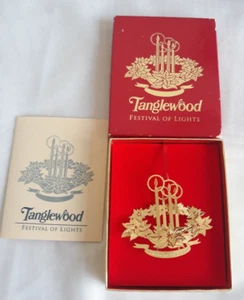 Tanglewood Festival of Lights Ornament 1995 Clemmons NC 24k Gold Finish Boxed - Picture 1 of 15