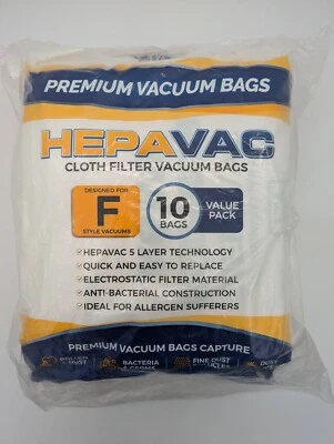 30 Pack Veva Vacuum Bags Style F HEPAVAC Filter Hepa Vac Bags - Image 1 of 3