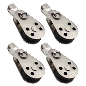 4 Pack Stainless Steel Marine Pulley Rope Runner for Sail Boats Yachts Ship - Bild 1 von 5