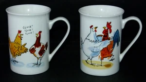 Artist Clinton Banbury Fowl Language & Poultry in Motion MUGS Apollo FUNNY - Picture 1 of 6