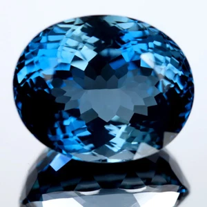 Corte ovalado intermitente grado AAA 37,18 quilates (21 x 17 mm) topacio azul Londres genuino - Imagen 1 de 2