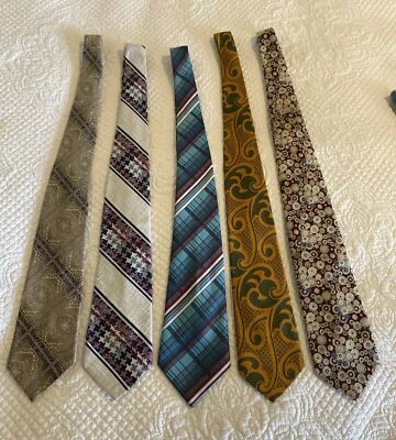 Lote de 5 Corbatas Retro Vintage - Años 70-80 Wembley Qiana Jewel Caslon Foto 1 de 4