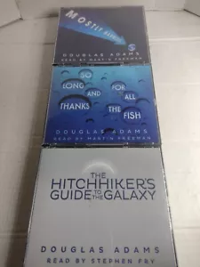 The Hitchhikers Guide To The Galaxy Douglas Adams 3x Audiobook CD'S Stephen Fry - Picture 1 of 12