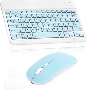 Rechargeable Bluetooth Keyboard and Mouse Combo Ultra Slim Full-Size Keyboard an - Picture 1 of 23