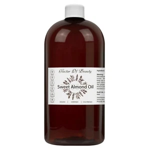 Sweet almond oil organic 100% pure unrefined cold pressed bulk 32 oz body skin - Picture 1 of 12