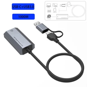 Game network adapter RJ-45 LAN Adapter USB-C cable USB3.0 Gigabit Network Card - Picture 1 of 5