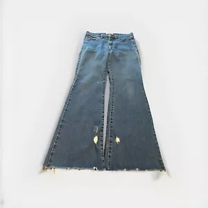 We The Free Free People Jeans Women's 28/30 Blue Boho Wide Flare Leg Bell Bottom - Picture 1 of 6