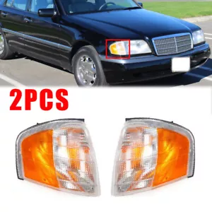 For 1994-2000 Mercedes Benz C Class W202 Pair Turn Signal Corner Light Headlight - Bild 1 von 7