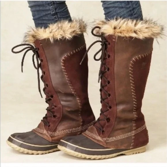 Botas de nieve Sorel para mujer 7 Cate the Great impermeables de cuero de piel alta  Foto 1 de 4