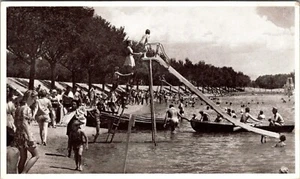 Vintage Postcard Tingley Beach Park in Albuquerque NM Water Slide JF17 - Picture 1 of 2