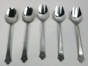 5 piezas para servir National Stainless Costa Mesa 2 cucharas 3 cerdos usado en excelente estado - Imagen 1 de 8