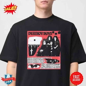 Destroy Boys Band The West Coast 2025 Tour Dates Classic T-Shirt - Picture 1 of 4