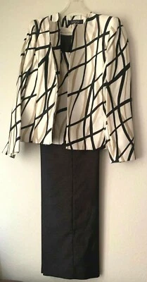 NUEVO TRAJE DE 3 PIEZAS KASPER PARA MUJER NEGRO/MARFIL CARRERA/NEGOCIOS SIN ETIQUETA - BLAZER/PANTALÓN-8 Foto 1 de 4