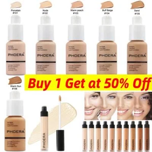 PHOERA Foundation Concealer Makeup Full Coverage Matte Brighten Long Lasting |🥇 - Bild 1 von 17