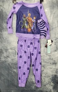 Marvel Pajamas Kids Black Panther Wakanda Forever SX 4-5 Purple With Footies - Picture 1 of 6