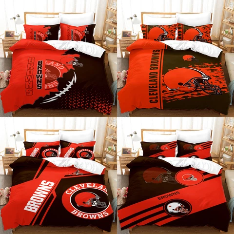 Cleveland Browns Bedding Sets 3Pcs Duvet Cover Pillowcase Soft Comforter Cover Cover