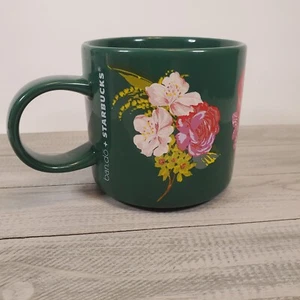 Starbucks Ban.do Green Flower Coffee Cup Mug 12 0z - Picture 1 of 9