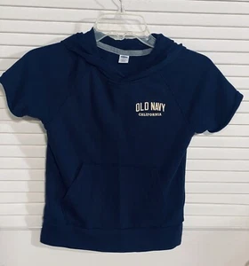Old Navy Pullover Hoodie Short Sleeve Top Sweatshirt Lightweight 6/7 Unisex NEW - Picture 1 of 9