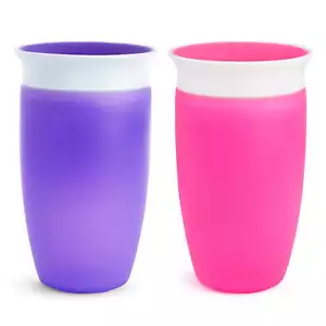 Munchkin® Miracle 360 Degree Sippy Cup, 10 oz, Pink/Purple, 2 Pack - Picture 1 of 6