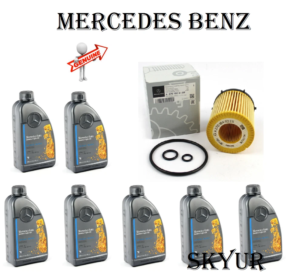 Engine Oil Filter With 7 Liters Of 5W40 engine Oil For Mercedes Benz Vehicles OE - Image 1 of 4