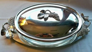 GODINGER VERSILBERTE WEINBERG BEDECKT KASSEROLLE MIT MARINEX GLASSCHALE GEBRAUCHT, IN EINWANDFREIEM ZUSTAND - Bild 1 von 8