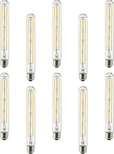 LED Filament T10 Tubular Light 6W, 60W, 570LM, E26, 120V, 90 CRI, 2200K, 10PK - Picture 1 of 2