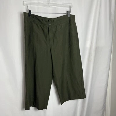 Pantalones Coldwater Creek mezcla lino oliva talla 16 petite 1143 Foto 1 de 4