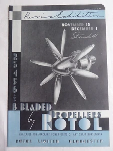 11/1946 PUB ROTOL GLOUCESTER PROPELLER BLADE PARIS AIRSHOW ORIGINAL AD - Imagen 1 de 1
