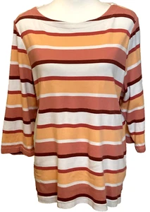 Croft & Barrow Womens XXL 3/4 Sleeve Knit Top 100% Cotton Stretch Casual Comfort - Picture 1 of 6