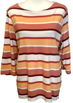 Top tejido manga 3/4 Croft & Barrow XXL para mujer 100 % algodón elástico informal cómodo Foto 1 de 4